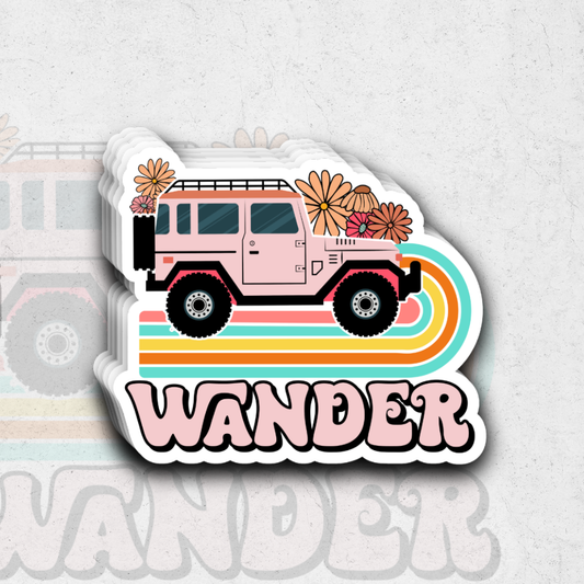 Wander- glossy vinyl sticker