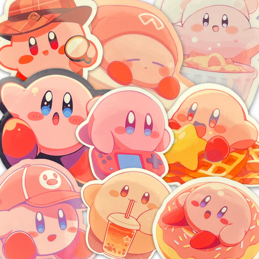 Kirby pack - glossy vinyl stickers