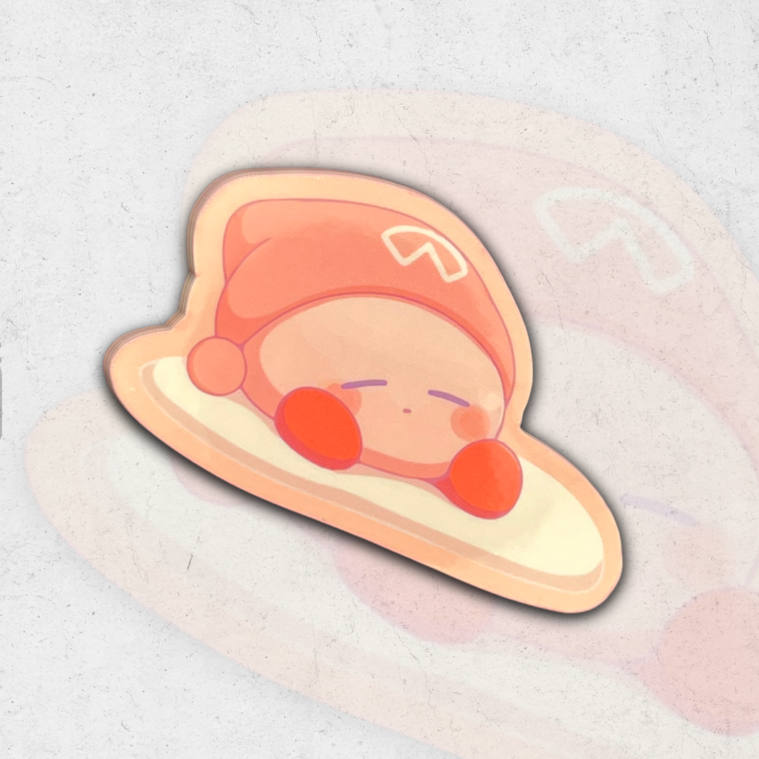 Kirby napping - glossy vinyl sticker