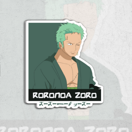 Zoro (one piece) - glossy vinyl sticker