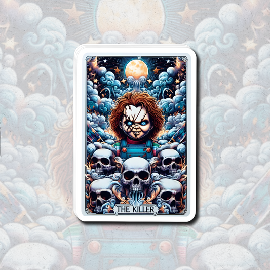 The killer ( Chucky) tarot sticker - Holographic vinyl sticker