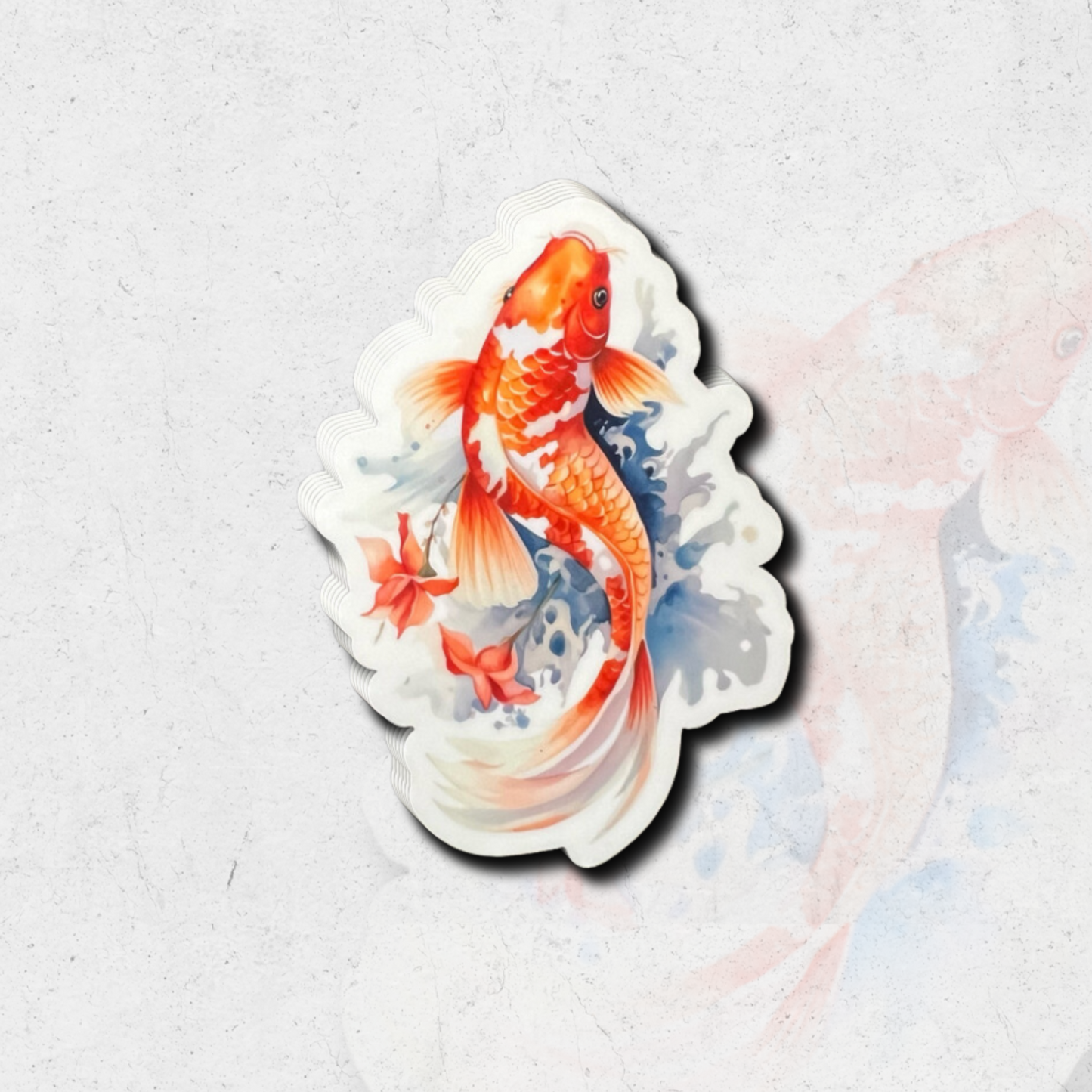 Japanese koi fish - clear vinyl sticker