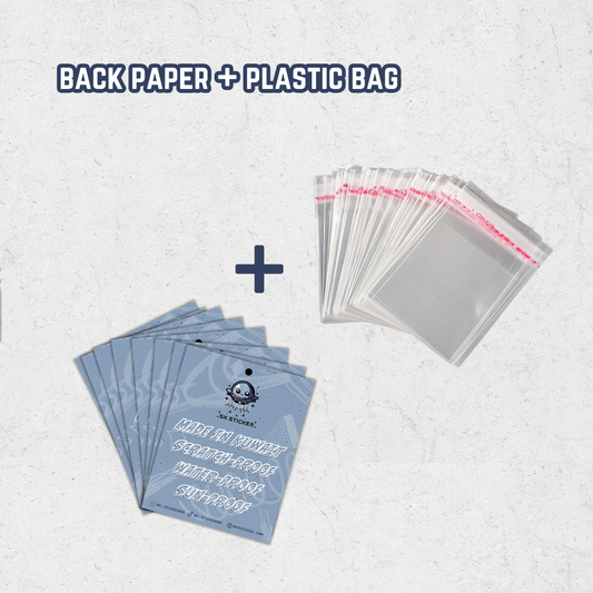 Back paper and plastic bag packaging bundle