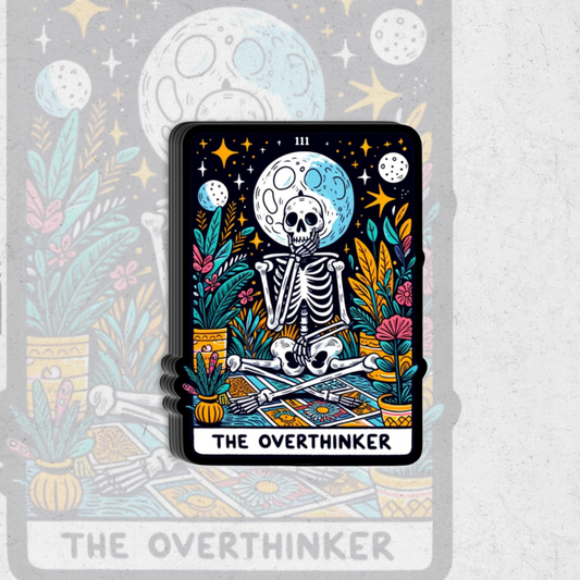 The overthinker tarot sticker - Glossy vinyl sticker